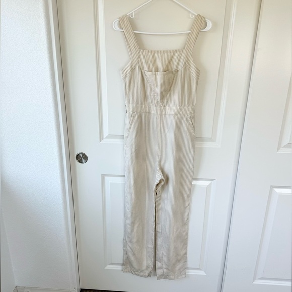 & Other Stories Pants - & Other Stories Utility Style Linen Stripped Jumpsuit 4